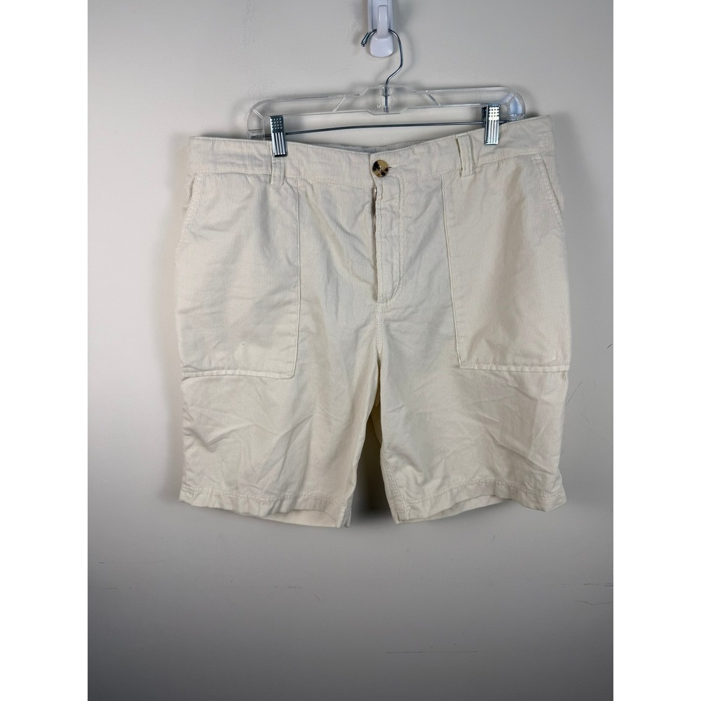 Brunello Cucinelli Mens Corduroy Bermuda Shorts Cream Off-White Size 54 IT 38 US